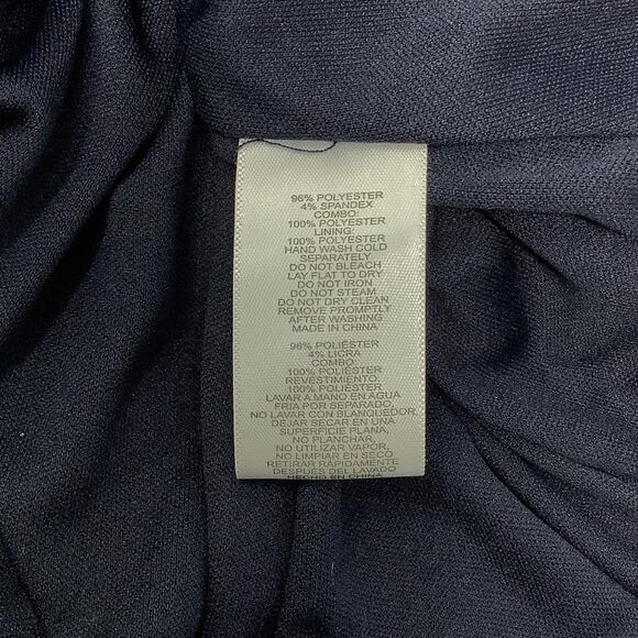 Alex Evenings Womens 6 Navy Cold Shoulder Popover Maxi Gown Beaded Neck OS15-13 - Picture 9 of 10